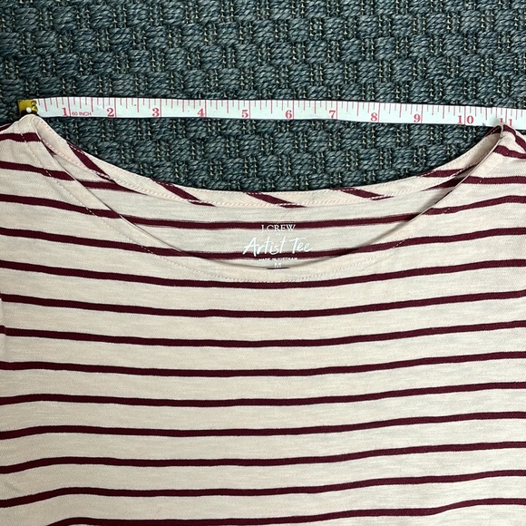 J.Crew Artist long sleeved striped tshirt in light & dark pink ladies M - Picture 8 of 10